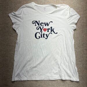 Gap New York City White Crewneck Short Sleeve Women's Graphic T-shirt XXL